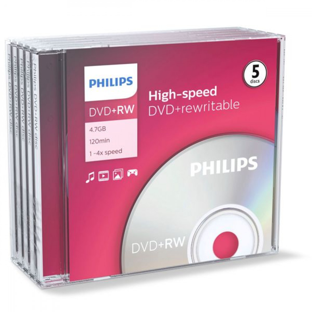 Philips DVD+RW 4,7GB 4x JC 1x5