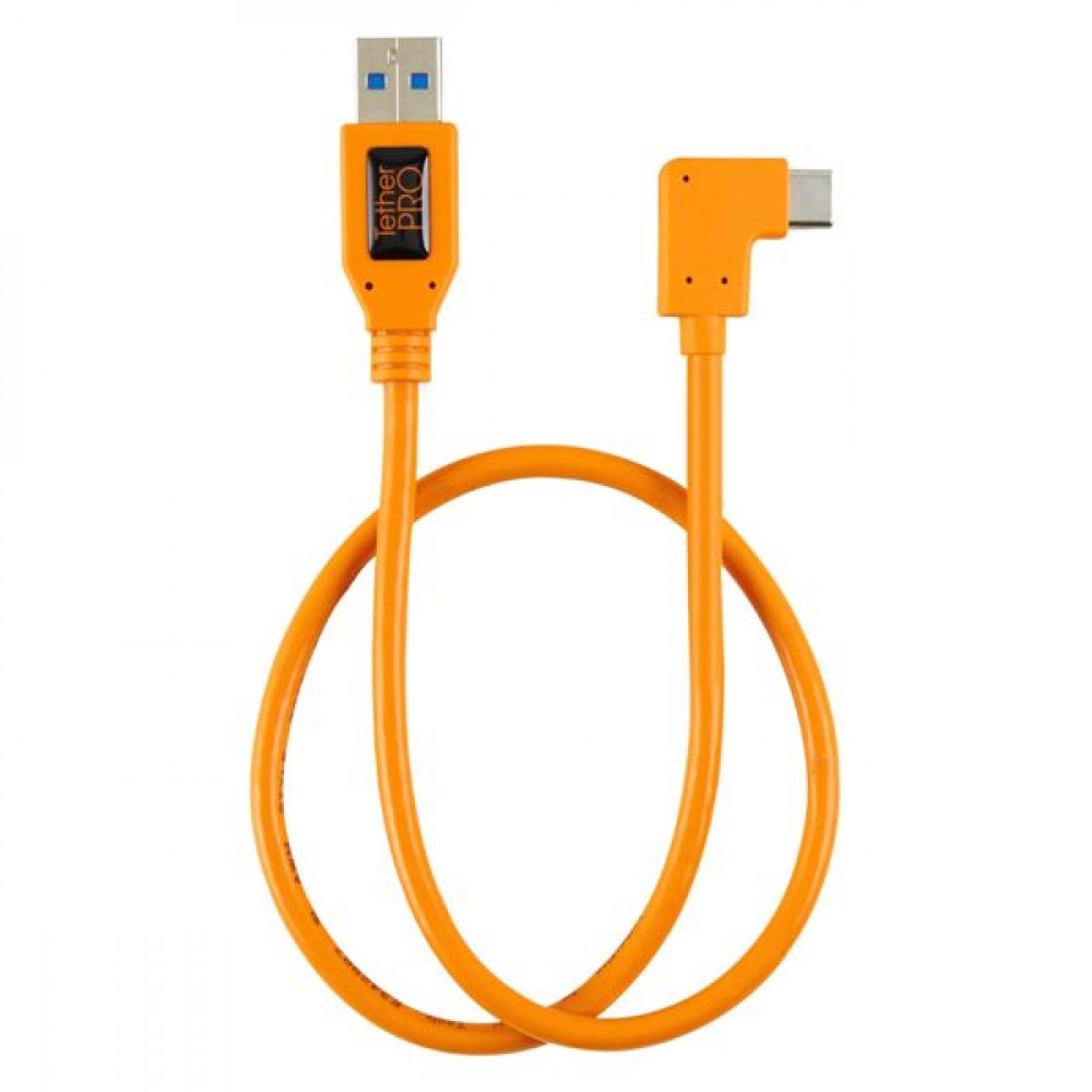 Tether Tools Angle (90°) / Regular USB 3.0 Cable USB-C male - USB-A male Πορτοκαλί 0.5m (TET-CUCRT02-ORG)