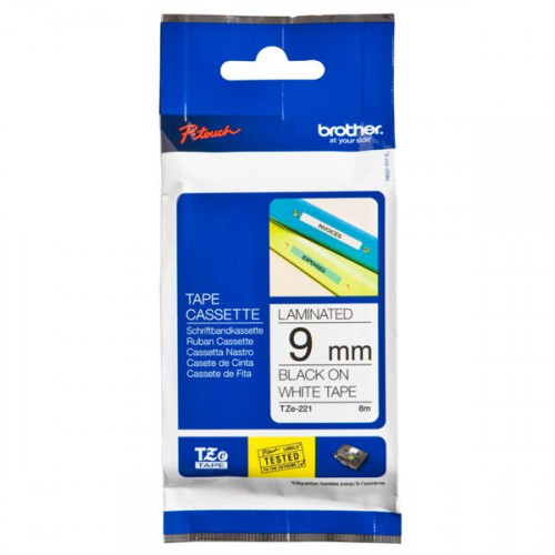 Brother labelling tape TZE-221 white/black  9 mm