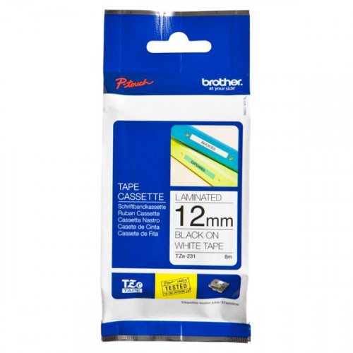 Brother labelling tape TZE-231 white/black  12 mm