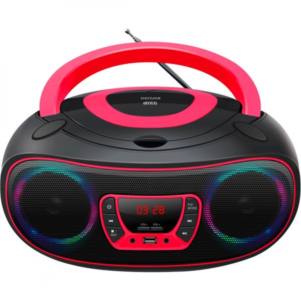 Denver Φορητό Ηχοσύστημα TCL-212BT με Bluetooth / CD / USB / Ραδιόφωνο σε Ροζ Χρώμα
