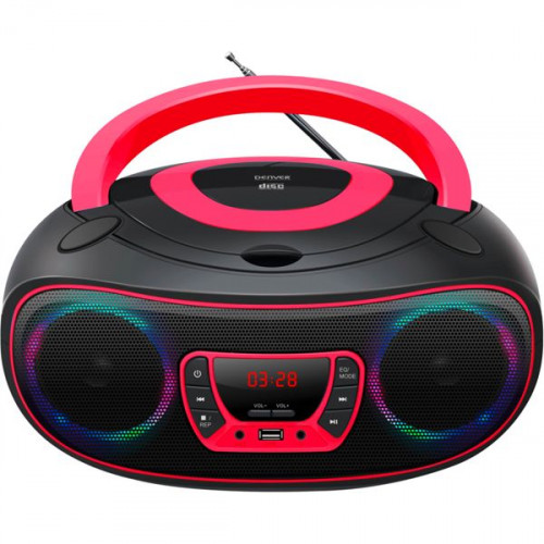 Denver Φορητό Ηχοσύστημα TCL-212BT με Bluetooth / CD / USB / Ραδιόφωνο σε Ροζ Χρώμα