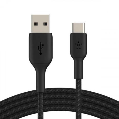 Belkin Braided USB 2.0 Cable USB-C male - USB-A 15W Μαύρο 3m (CAB002bt3MBK)