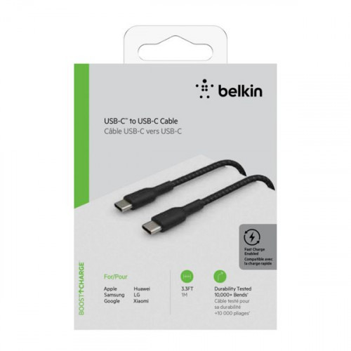 Belkin Braided USB 2.0 Cable USB-C male - USB-A male Μαύρο 1m (CAB004bt1MBK)