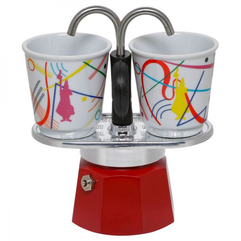 Bialetti Mini Express Set Kandinsky Μπρίκι Espresso 2cups Κόκκινο