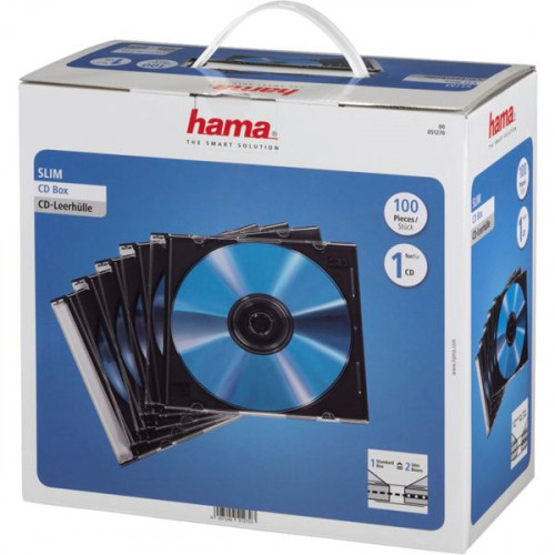 1x100 Hama Slim CD Jewel Case black           51270