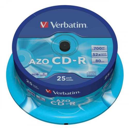 1x25 Verbatim Data Life Plus CD-R 80, 52x Speed, cake box