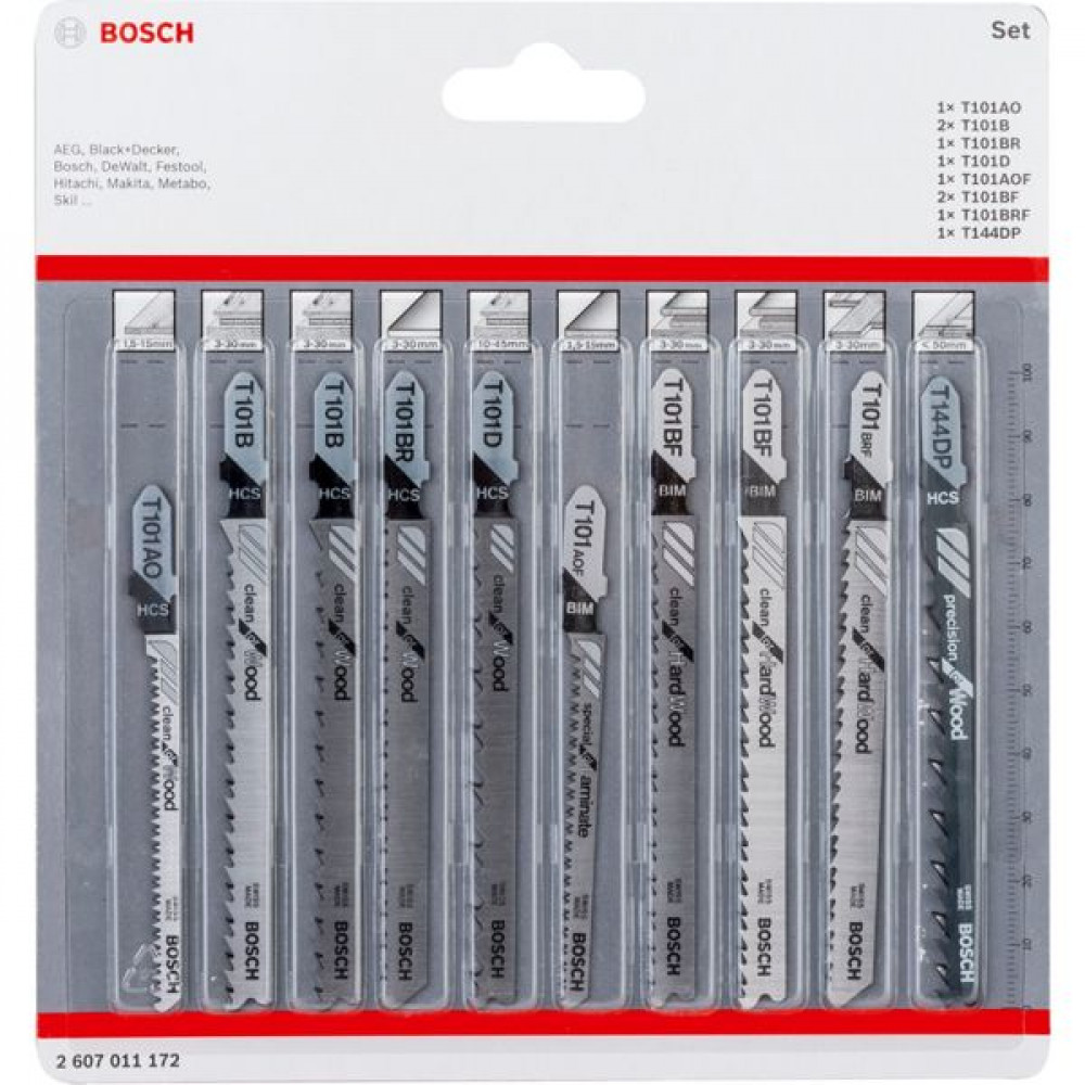 Bosch 2607011172 Λάμες για Ξύλο 10τμχ