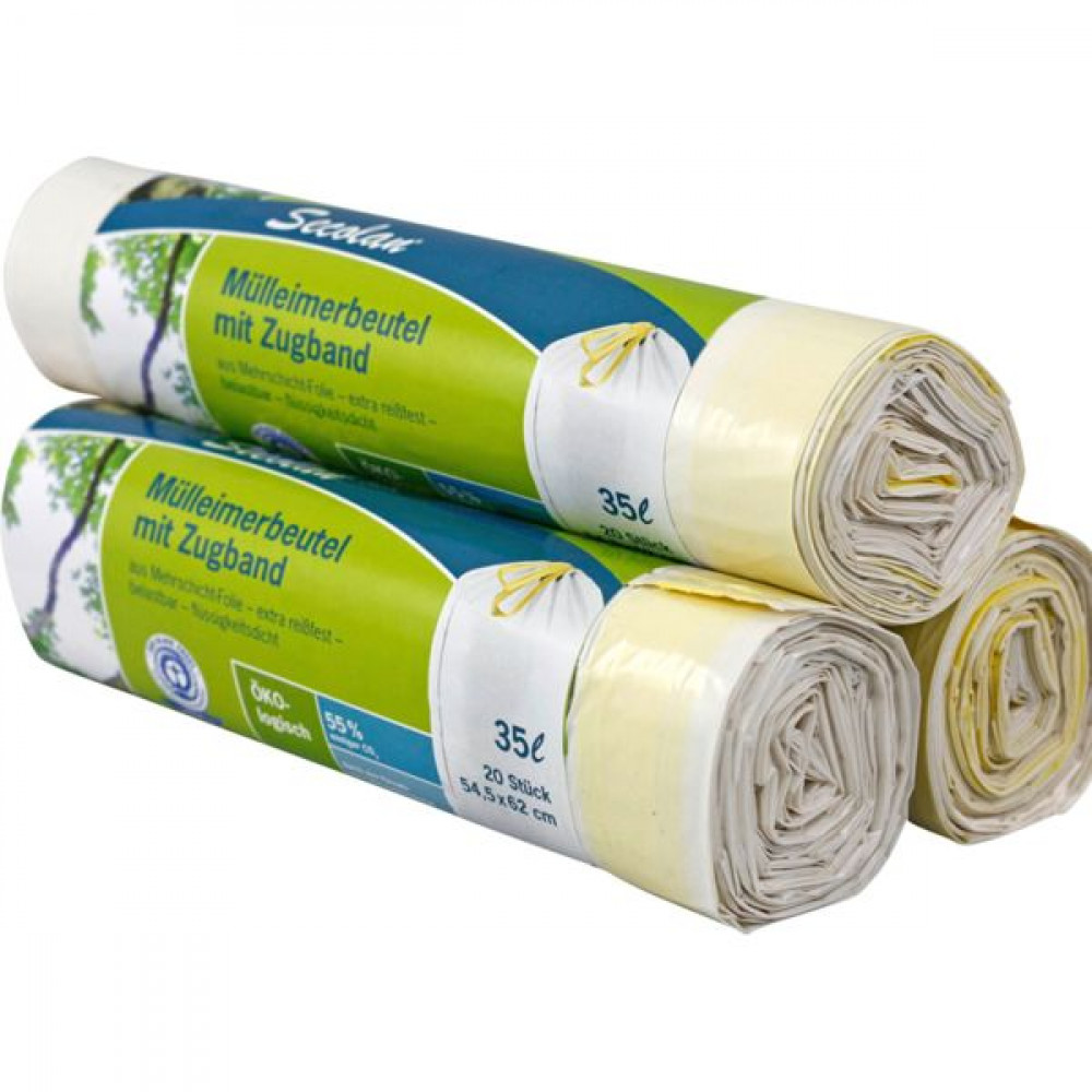 1x20 Secolan Garbage Bags with drawstring 35 l white
