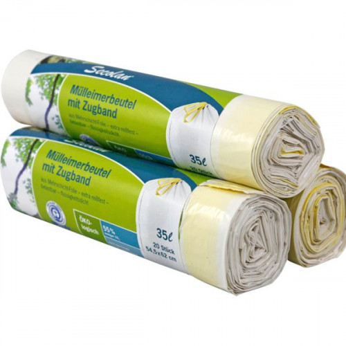 1x20 Secolan Garbage Bags with drawstring 35 l white