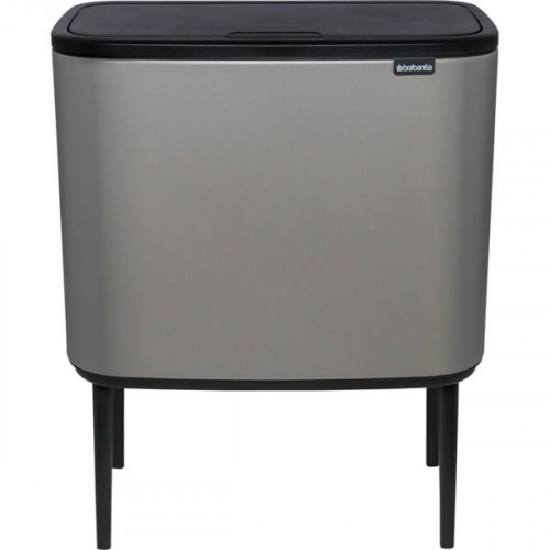 Brabantia Waste Bin Bo Touch Bin Mineral Concrete Grey, 3 x 11 L