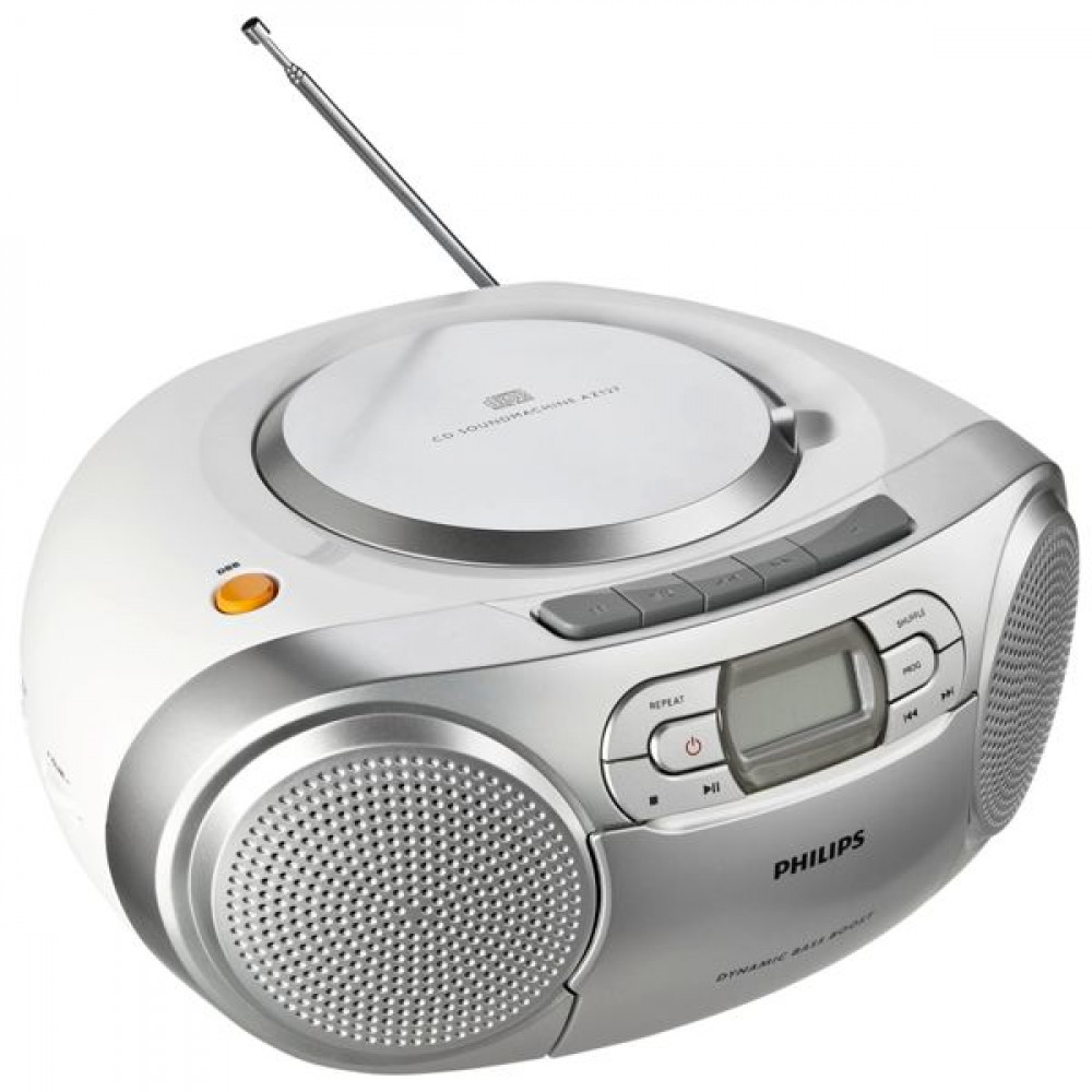 Philips Φορητό Ηχοσύστημα /12 με CD / MP3 / Κασετόφωνο / Ραδιόφωνο σε Ασημί Χρώμα