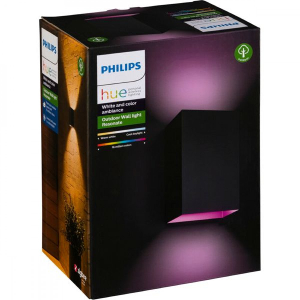 Philips Resonate Στεγανή Επιτοίχια Πλαφονιέρα Εξωτερικού Χώρου με Ενσωματωμένο LED σε Μαύρο Χρώμα 1746430P7