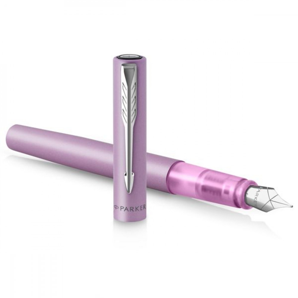 Parker Vector XL Πένα Γραφής Medium Μωβ από Ορείχαλκο με Μπλε Μελάνι