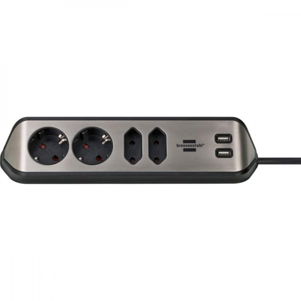 Brennenstuhl Estilo Πολύπριζο 4 Θέσεων με 2 USB και Καλώδιο 2m ΑσημίΚωδικός: 1153590410