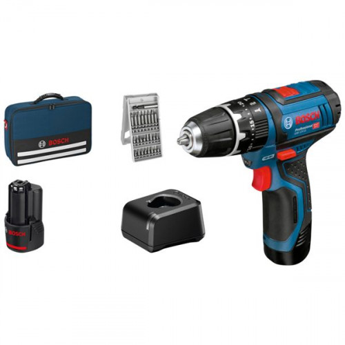 Bosch GSB 12V-15 Δραπανοκατσάβιδο Μπαταρίας 12V 2x2Ah