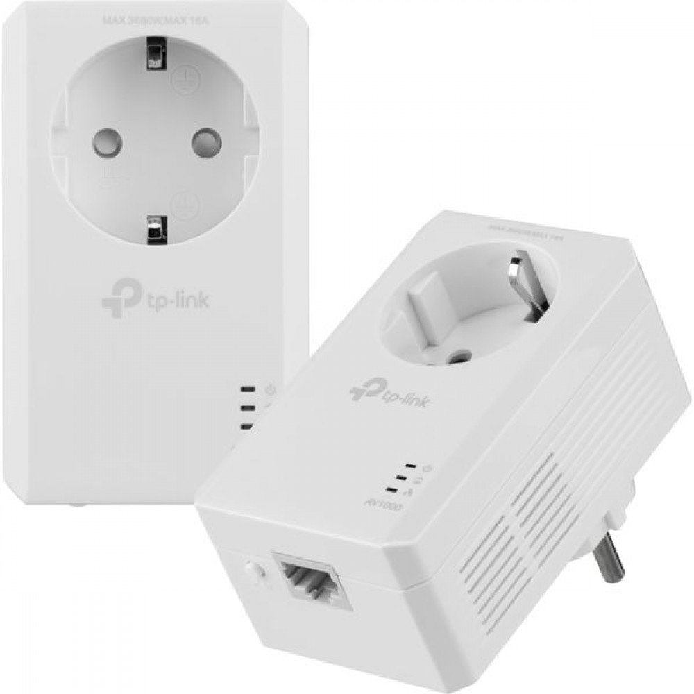 TP-LINK TL-PA7019P KIT Powerline v1.0 Διπλό για Ενσύρματη Σύνδεση με Passthrough Πρίζα και Θύρα Gigabit Ethernet