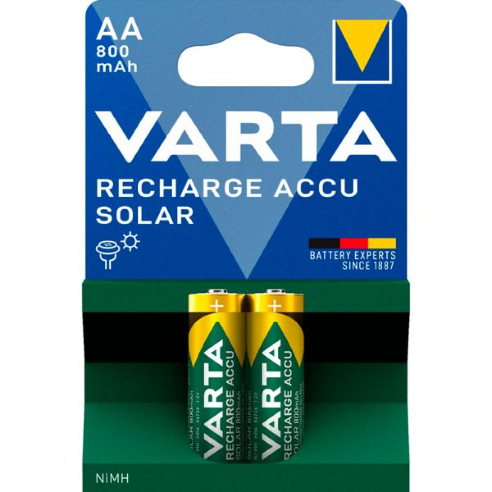1x2 Varta Solar Accu AA NiMH 800 mAh Mignon