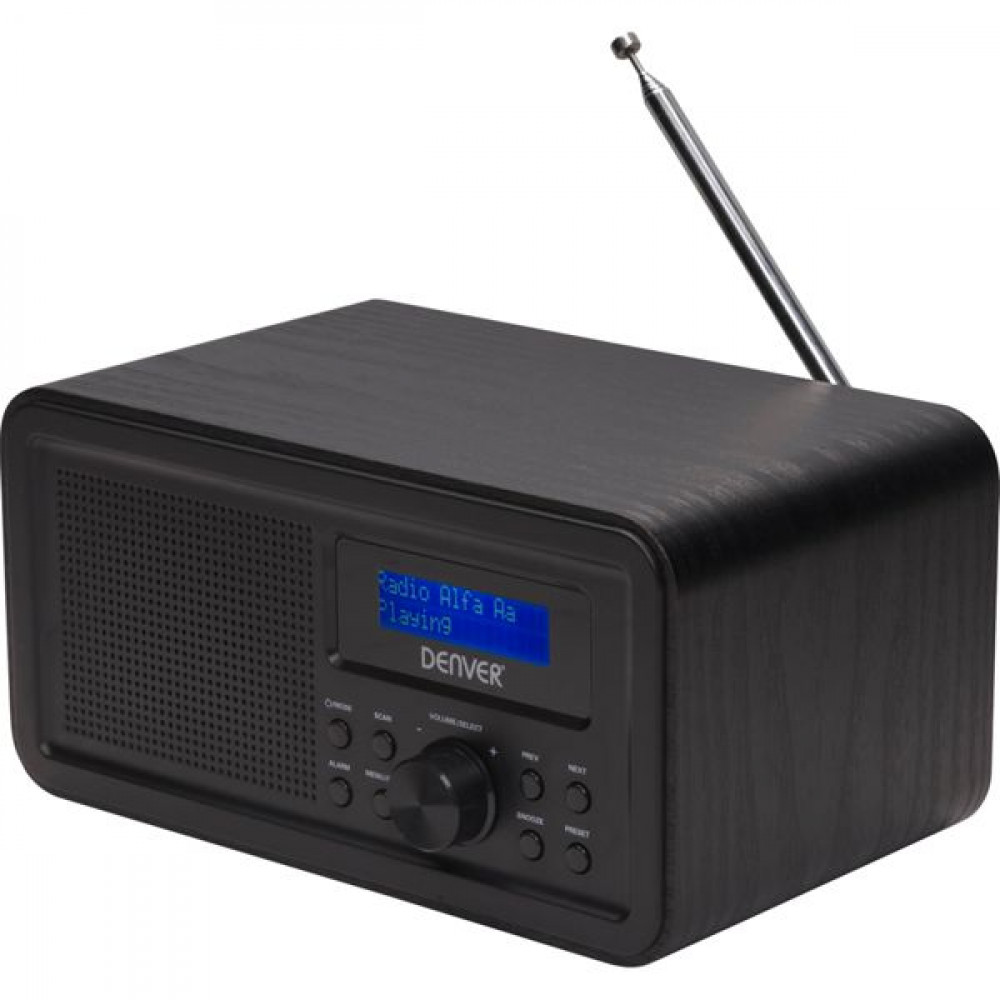 Denver DAB-30 Light Wood Επιτραπέζιο Ραδιόφωνο Ρεύματος / Μπαταρίας DAB+ Μαύρο
