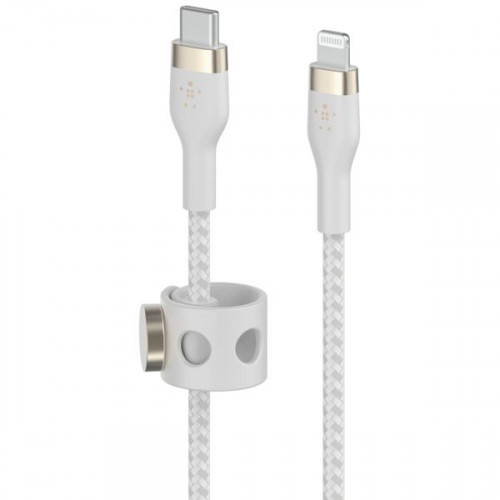 Belkin BoostCharge Flex Pro Braided USB 2.0 Cable USB-C male - Lightning Λευκό 2m (CAA011BT2MWH)