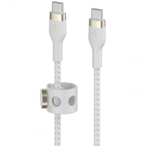 Belkin Boost Charge Pro Flex Braided USB 2.0 Cable USB-C male - USB-C male Λευκό 1m (CAB011BT1MWH)