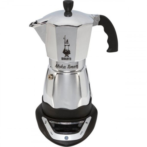 Bialetti Moka Timer Ηλεκτρικό Μπρίκι Espresso 6cups 356W Inox Ασημί
