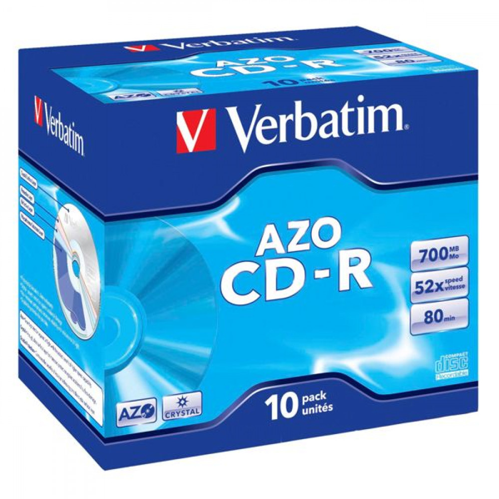 1x10 Verbatim Data Life plus CD-R 80 / 700MB, 52x Speed JC