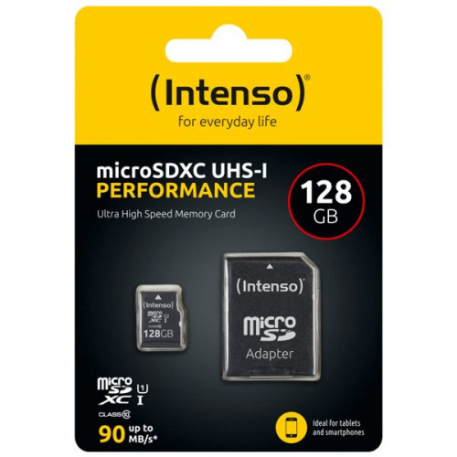 Intenso Class Performance microSDXC 128GB Class 10 U1 UHS-I με αντάπτορα