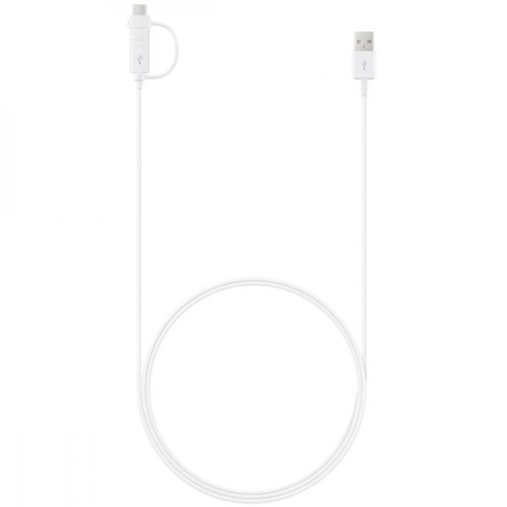 Samsung Regular USB to Type-C / micro USB Cable 3A Λευκό 1.5m (EP-DG930DWEGWW)