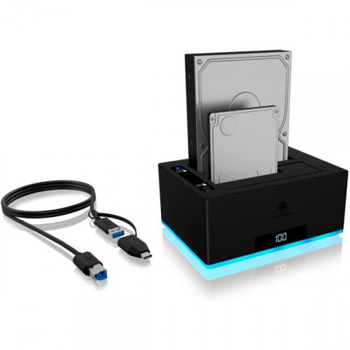 RaidSonic IB-127CL-U3 Docking Station για 2 Σκληρούς Δίσκους SATA 2.5 / 3.5 με σύνδεση USB 3.1 / USB-C (60820)