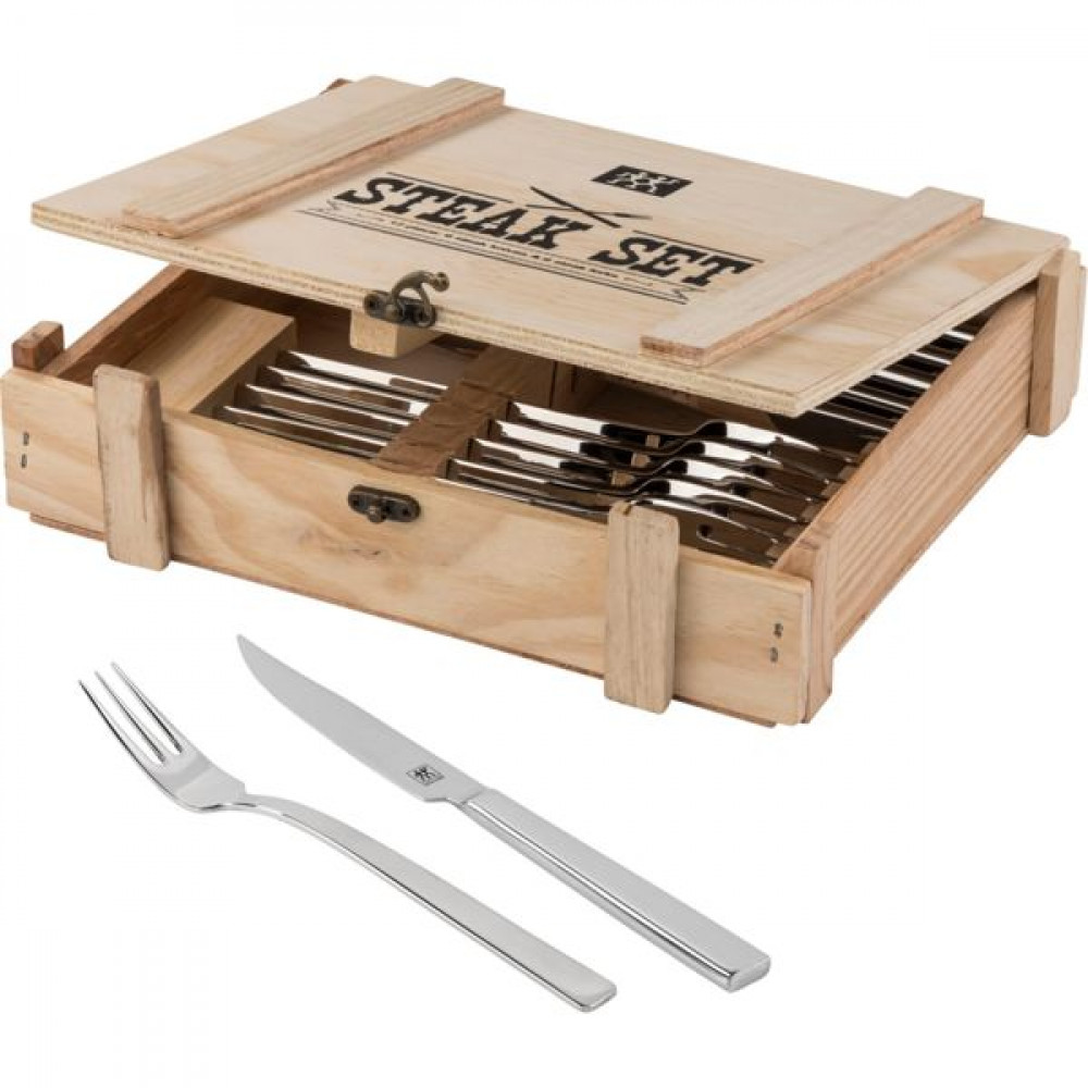 Zwilling J.A. Henckels Steak Cutlery Σετ Μαχαιροπίρουνα Ασημί 12τμχΚωδικός: 07150-359-0