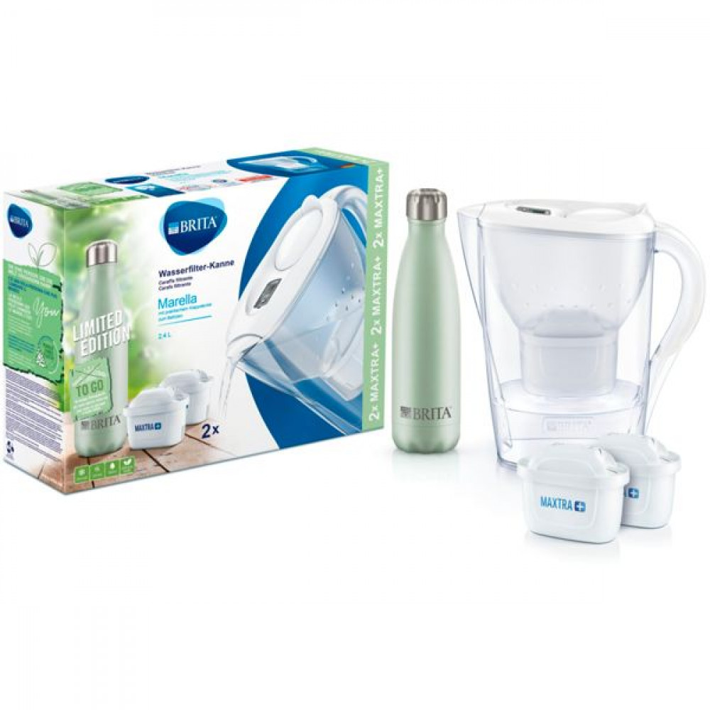 Brita Marella Κανάτα Σερβιρίσματος Πλαστική White με 2 Ανταλλακτικά Φίλτρα Maxtra+ 2400ml Εκθεσιακό