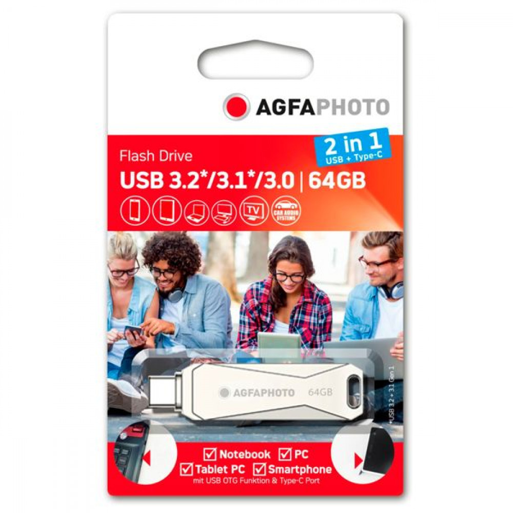 AgfaPhoto USB 3.0 2in1   64GB USB-TypeC