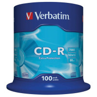 Verbatim Εγγράψιμα CD-R 80 700MB, 52x Speed, Cake Box 1x100