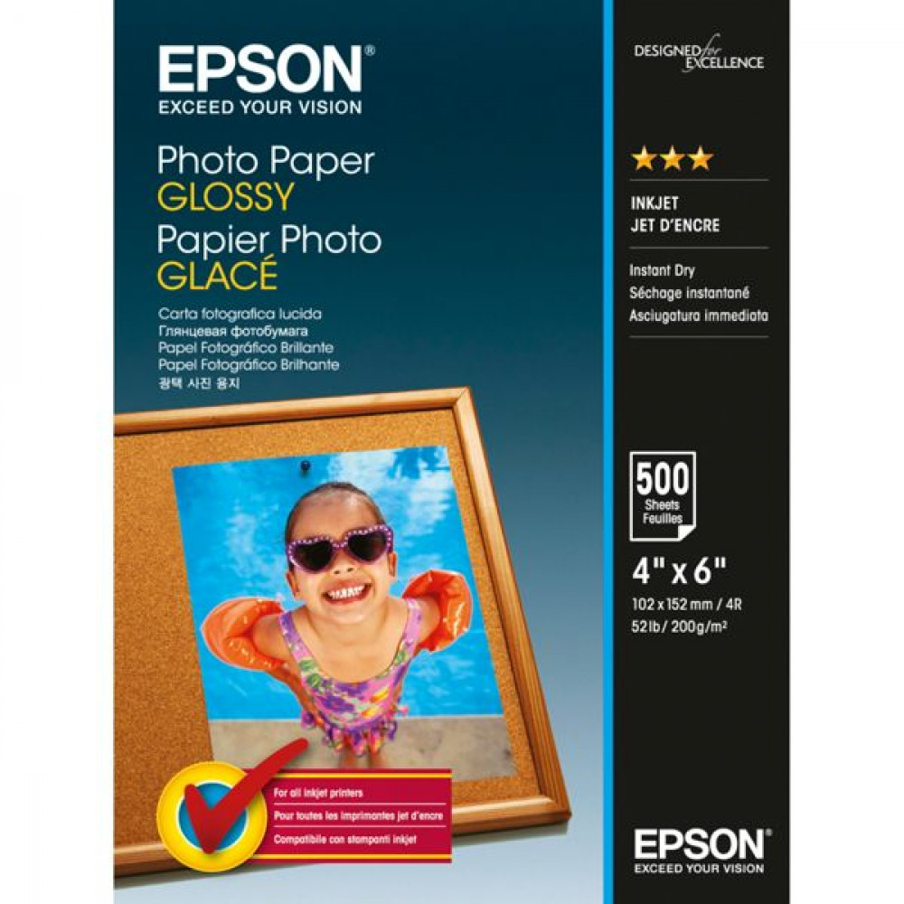 Epson Φωτογραφικό Χαρτί A6 (10x15) 200gr για Εκτυπωτές Inkjet 500 Φύλλα