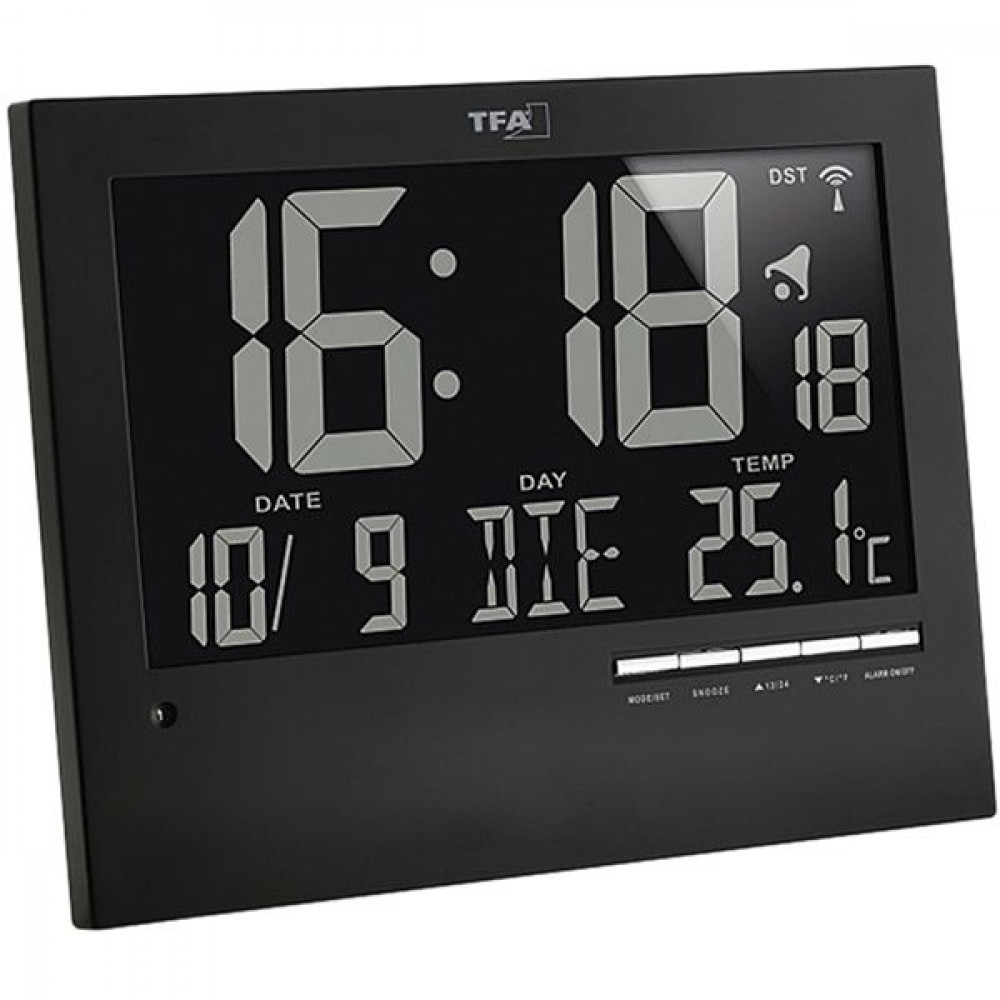 TFA Ρολόι Τοίχου Ψηφιακό Πλαστικό 40x24cm