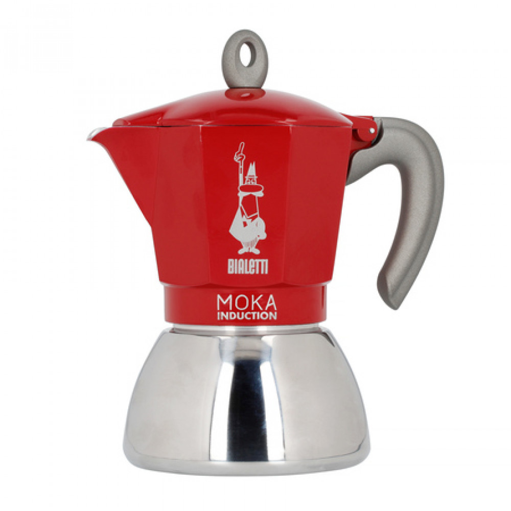 Bialetti Moka Induction, espresso machine (red/silver, 2 cups)