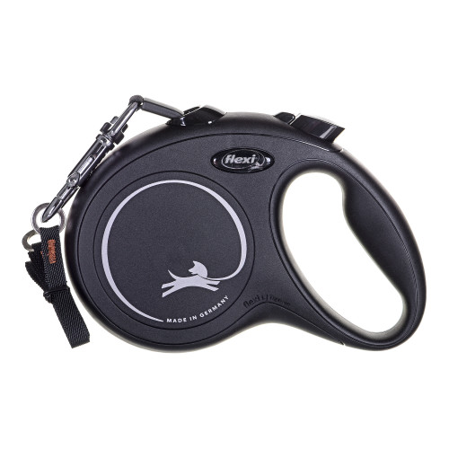 Flexi Πτυσσόμενο Λουρί/Οδηγός Σκύλου Ιμάντας New Classic Large 5m έως 50kg (Μαύρο)