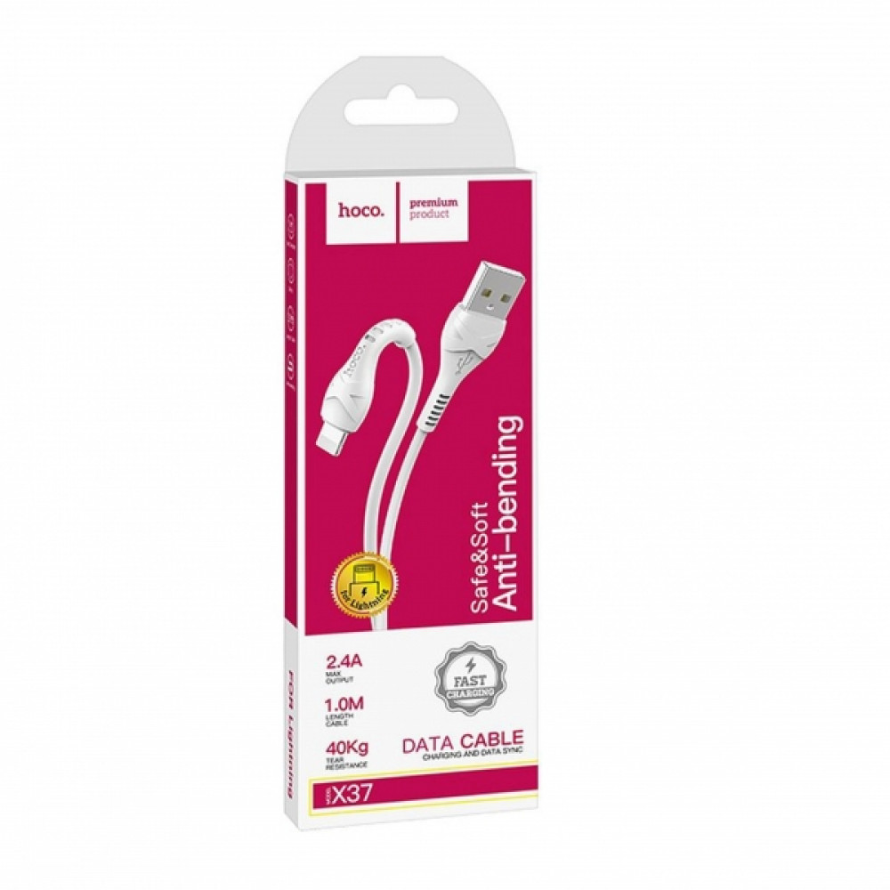 Hoco Regular USB to Lightning Cable Λευκό 1m (X37 Cool Power)