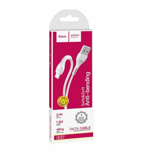 Hoco Regular USB to Lightning Cable Λευκό 1m (X37 Cool Power)