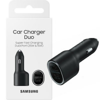 Samsung Φορτιστής Αυτοκινήτου Μαύρος με Θύρες 1xUSB 1xType-C