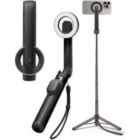 Spigen Selfie Stick (Mag Fit) S571W Τρίποδο Κινητού Bluetooth με Φωτισμό Μαύρο AMP07656