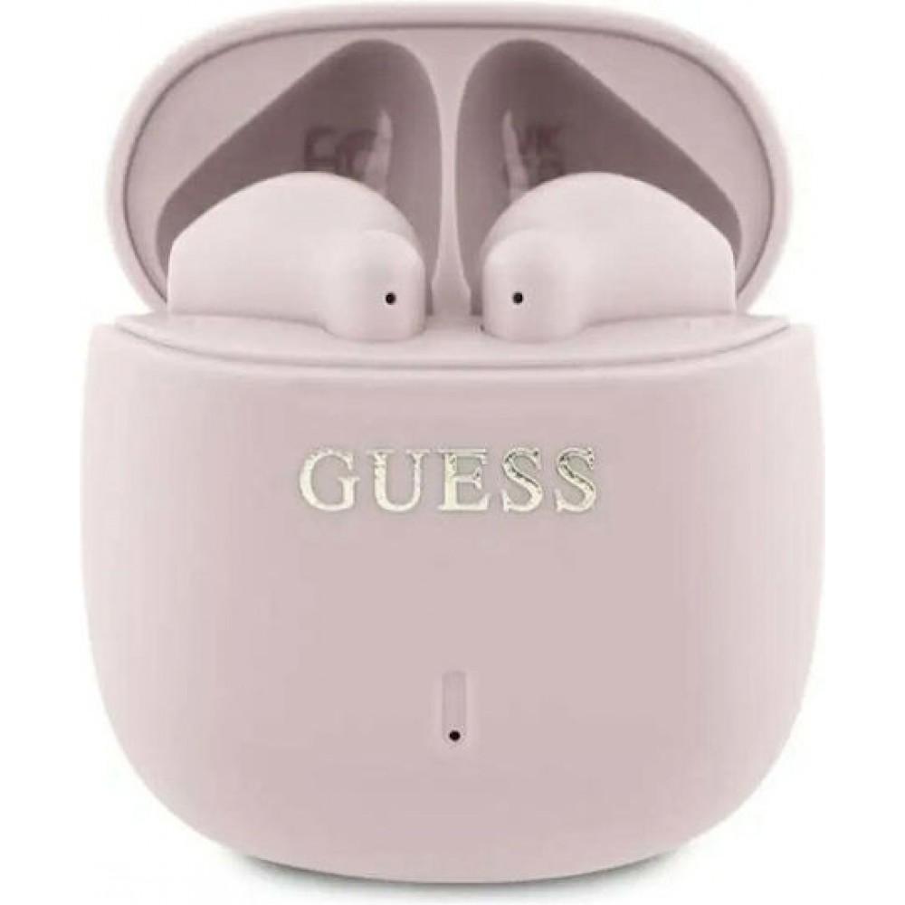 Guess Printed Classic Logo - Bluetooth TWS Headphones + Charging Case (Pink)