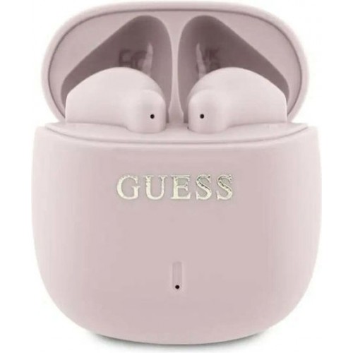 Guess Printed Classic Logo - Bluetooth TWS Headphones + Charging Case (Pink)