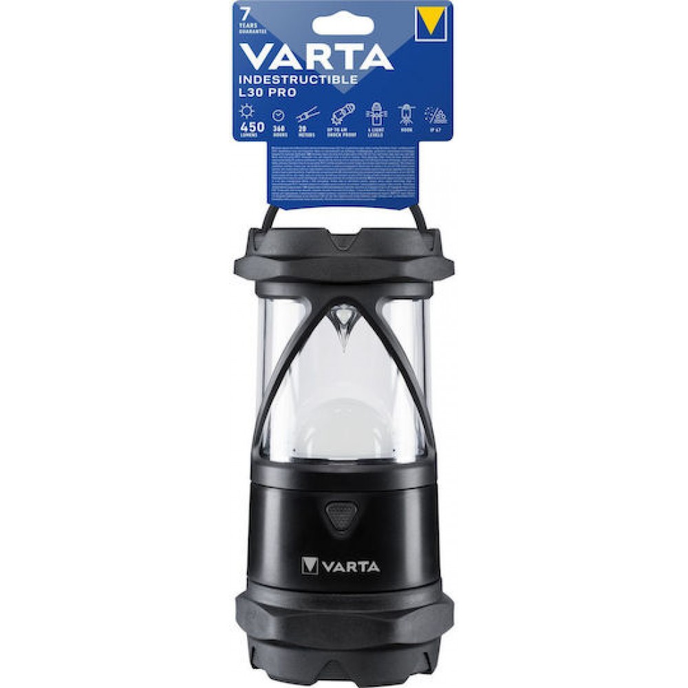Varta Indestructible L30 Pro Extreme Φανάρι Led Μπαταρίας Αδιάβροχο με Φακό 450lm