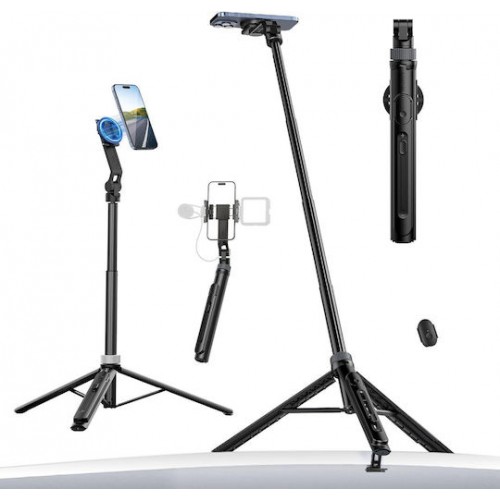 Selfie Stick Tripod 1.44m Magsafe Magnet Phone Smartphone + Remote Tt88 Black