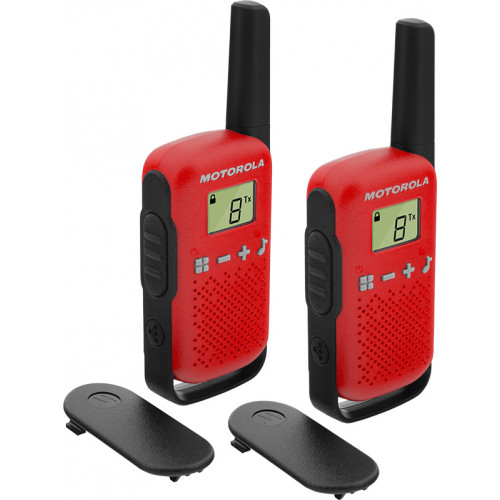 Motorola Talkabout T42 Ασύρματος Πομποδέκτης PMR με Μονόχρωμη Οθόνη Σετ 2τμχ Σε Κόκκινο Χρώμα
