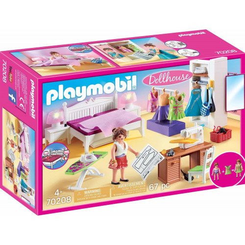 Playmobil Dollhouse Υπνοδωμάτιο με Ατελιέ Ραπτικής για 4 ετών