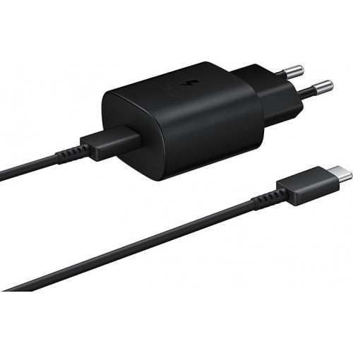 Samsung USB Type-C Cable & Wall Adapter Μαύρο (Travel Adapter 25W)
