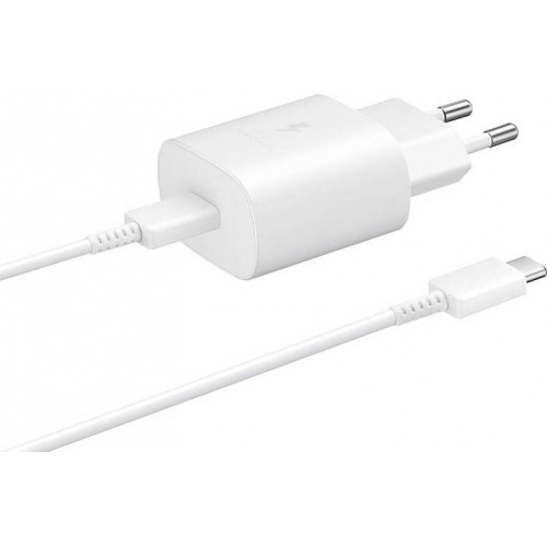 Samsung USB Type-C Cable & Wall Adapter Λευκό (Travel Adapter 25W)